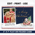 merry christmas photo card editable